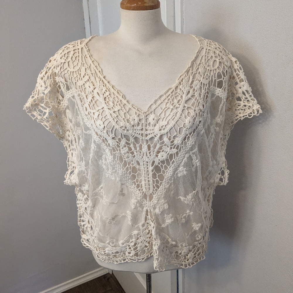 Cream Crochet Top